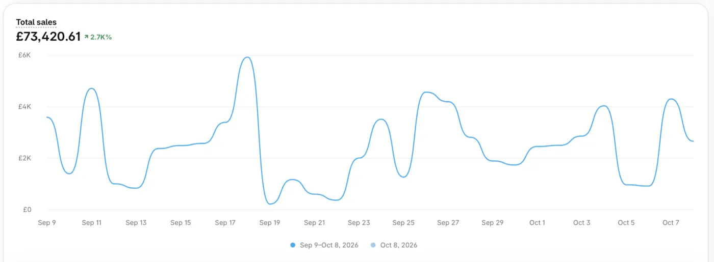 Nero Living Shopify sales dashboard